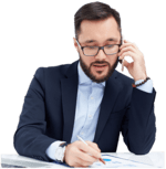 A person is talking on phone
